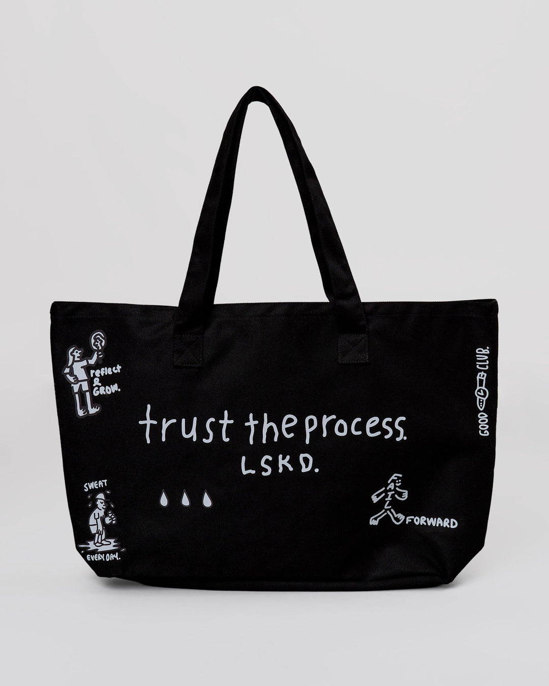 Studio image of Andrew J. Steel x LSKD Canvas Tote - Black Washed - view 1