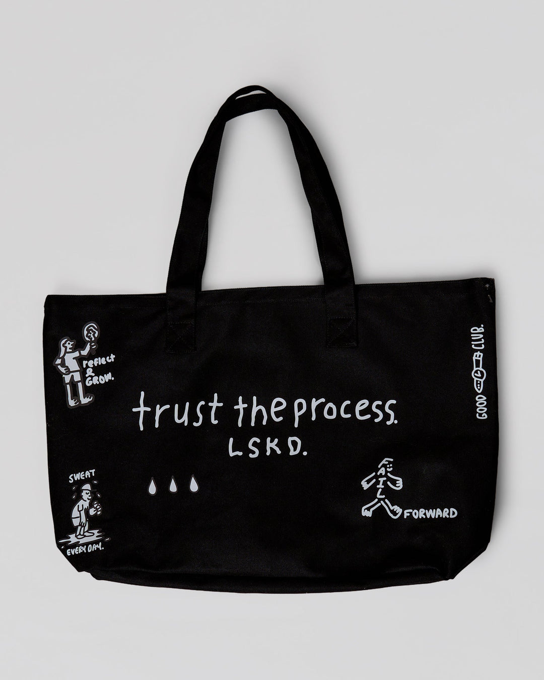 Studio image of Andrew J. Steel x LSKD Canvas Tote - Black Washed - view 3