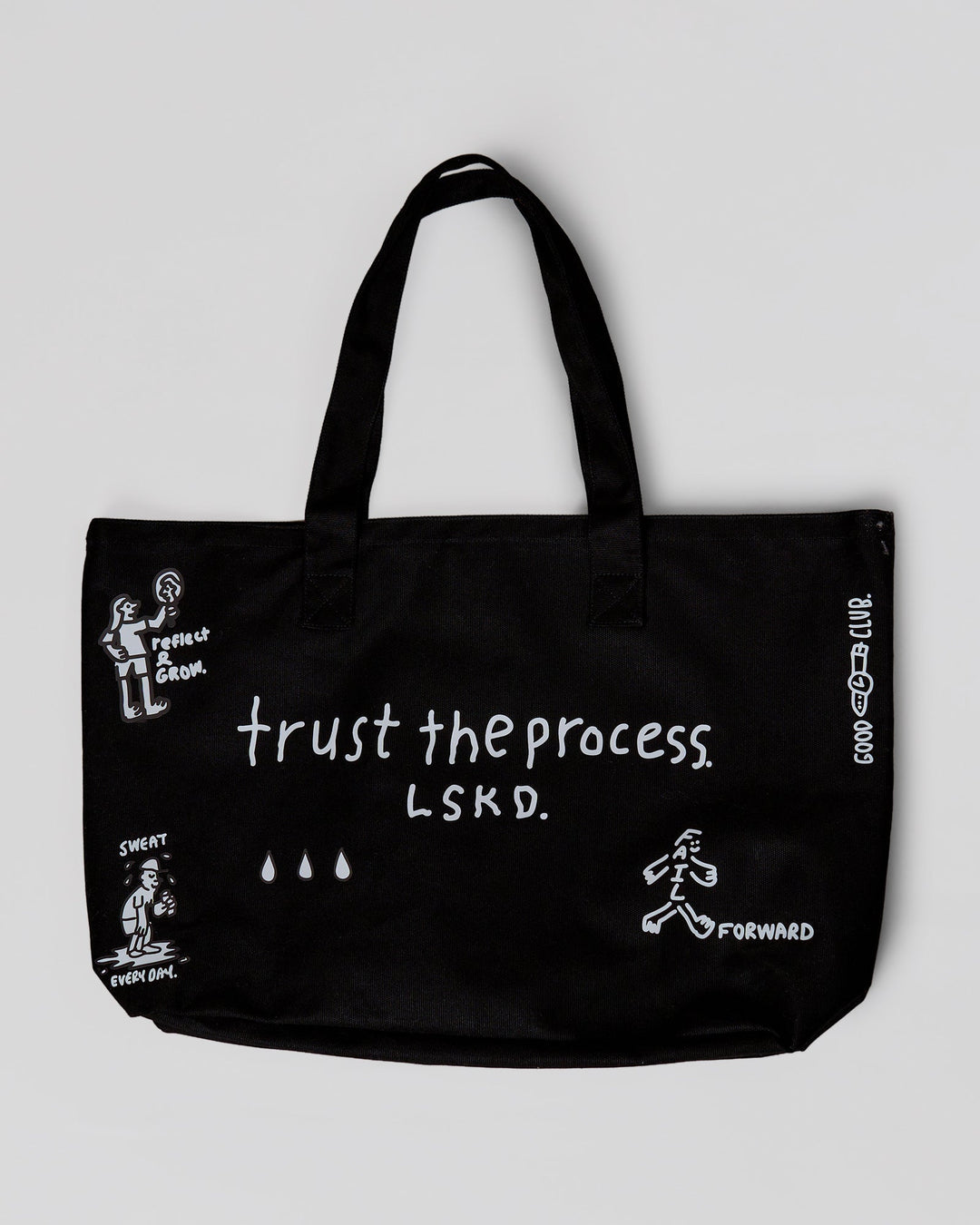 Studio image of Andrew J. Steel x LSKD Canvas Tote - Black Washed - view 4