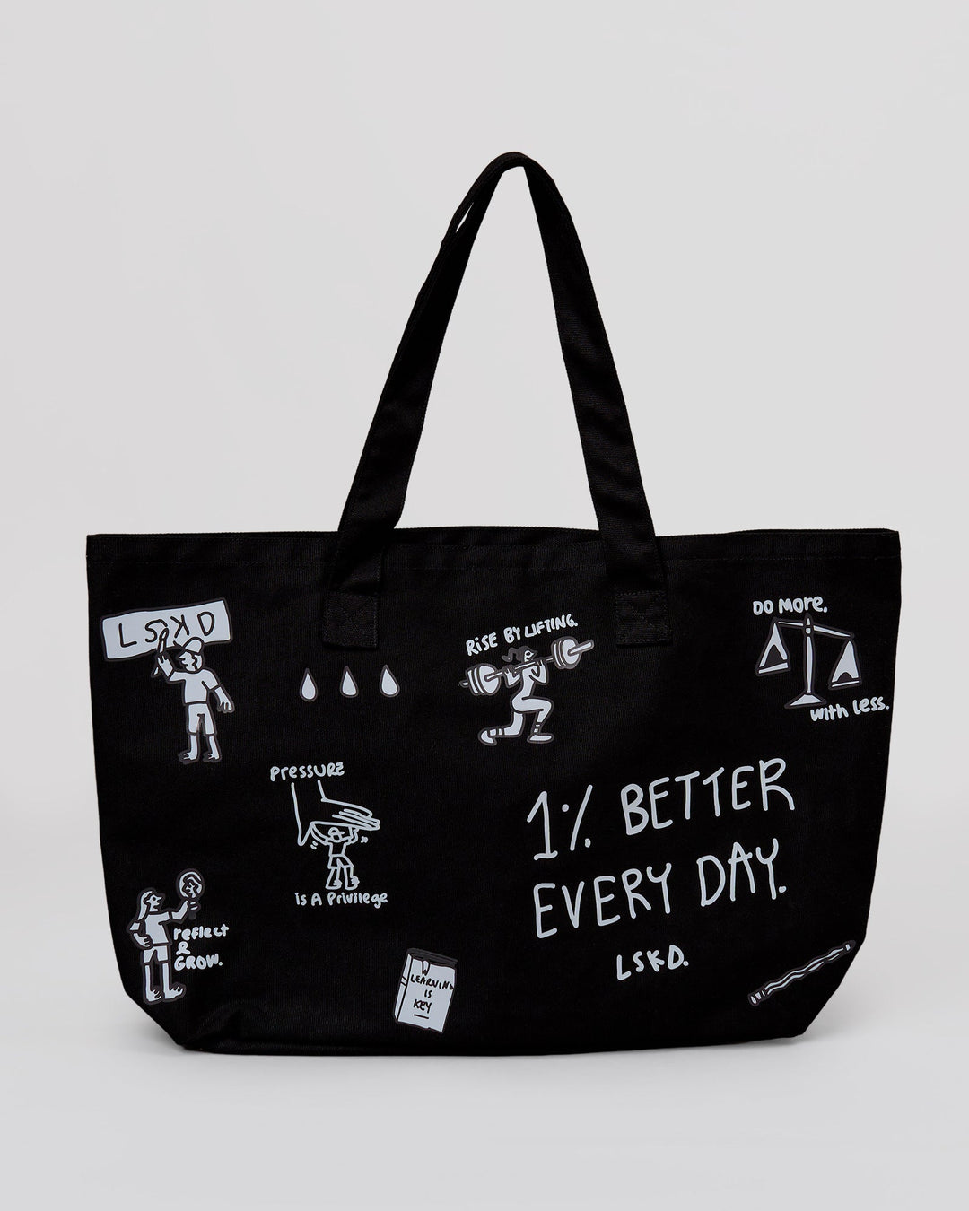 Studio image of Andrew J. Steel x LSKD Canvas Tote - Black Washed - view 7