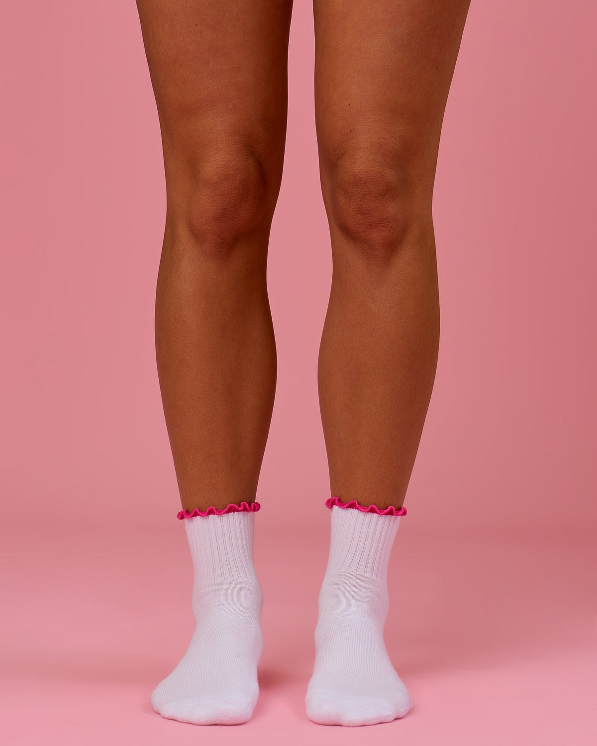 Studio image of BCAM Quarter Socks 3 Pack - White-Ultra Pink-Black