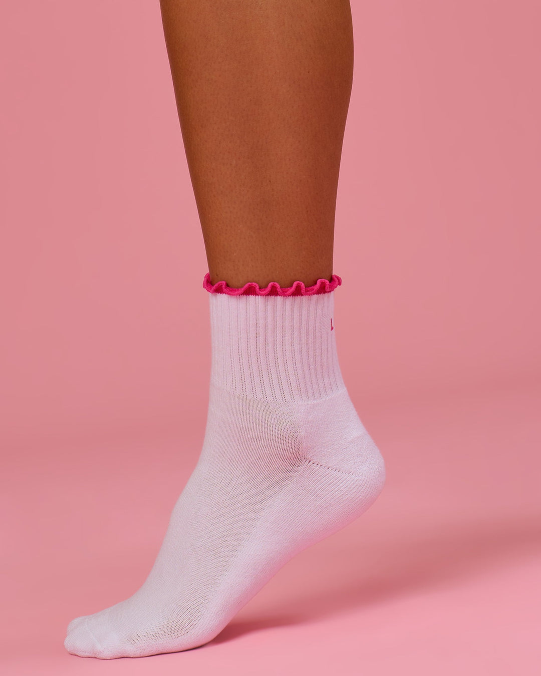 Studio image of BCAM Quarter Socks 3 Pack - White-Ultra Pink-Black - view 2