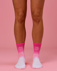 Studio image of BCAM Quarter Socks 3 Pack - White-Ultra Pink-Black | Thumbnail Index: 7