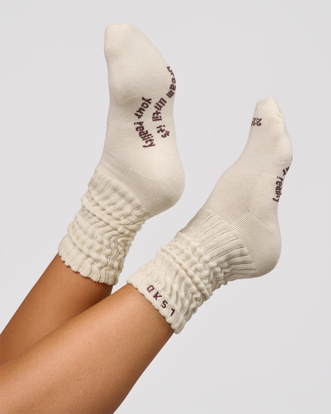 Studio image of Bree Scrunch Sock - Vanilla Bean-Cocoa Powder - view 3