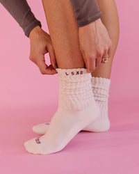 Studio image of Bree Scrunch Sock - Vanilla Bean-Cocoa Powder | Thumbnail Index: 9