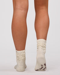 Studio image of Bree Scrunch Sock - Vanilla Bean-Cocoa Powder | Thumbnail Index: 10