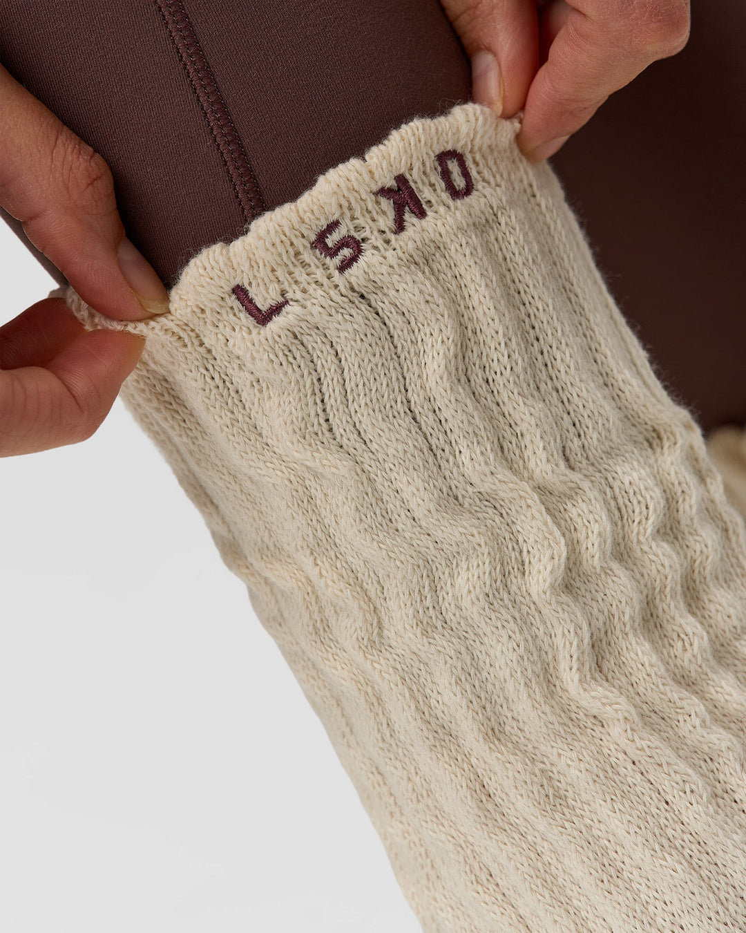 Studio image of Bree Scrunch Sock - Vanilla Bean-Cocoa Powder - view 13