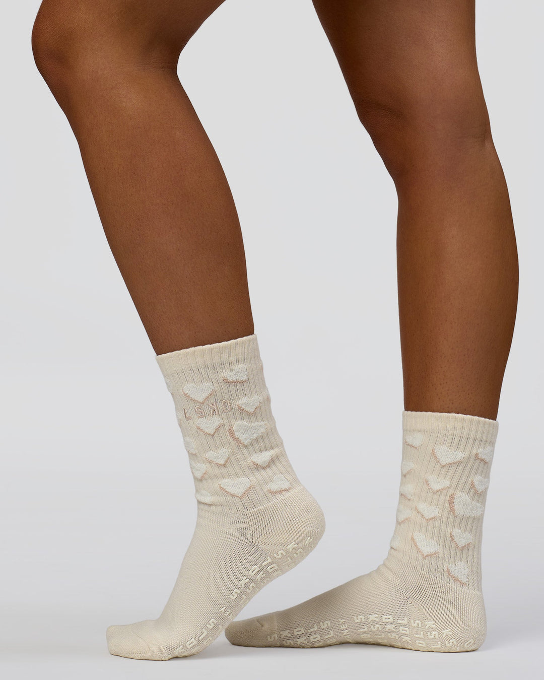 Studio image of Cupid Crew Pilates Socks 2.0 - Ivory - view 4