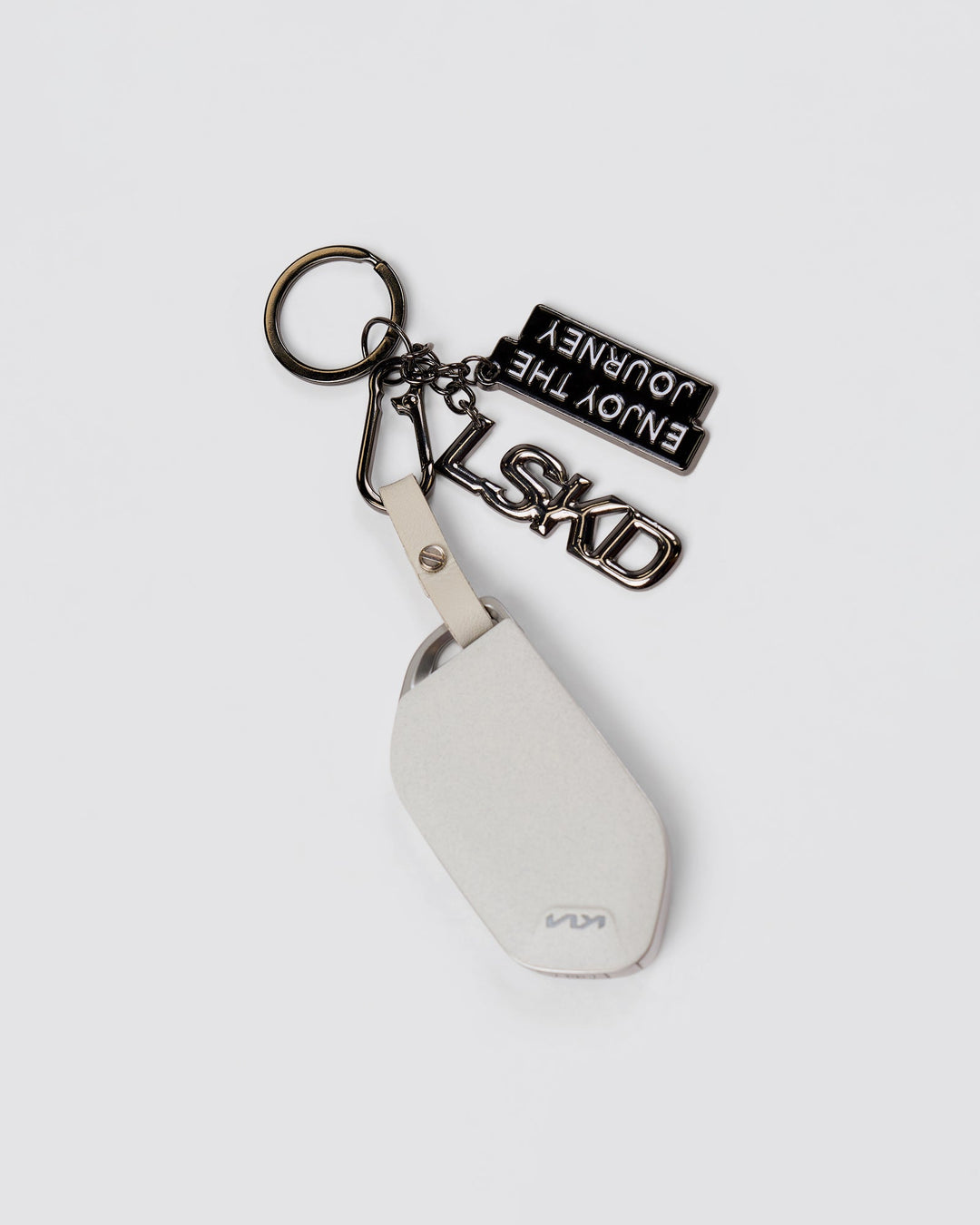 Studio image of Enjoy The Journey Key Ring - Black-Gun Metal - view 2