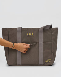 Studio image of Everywhere Canvas Tote - Walnut Grey-Lemon | Thumbnail Index: 1