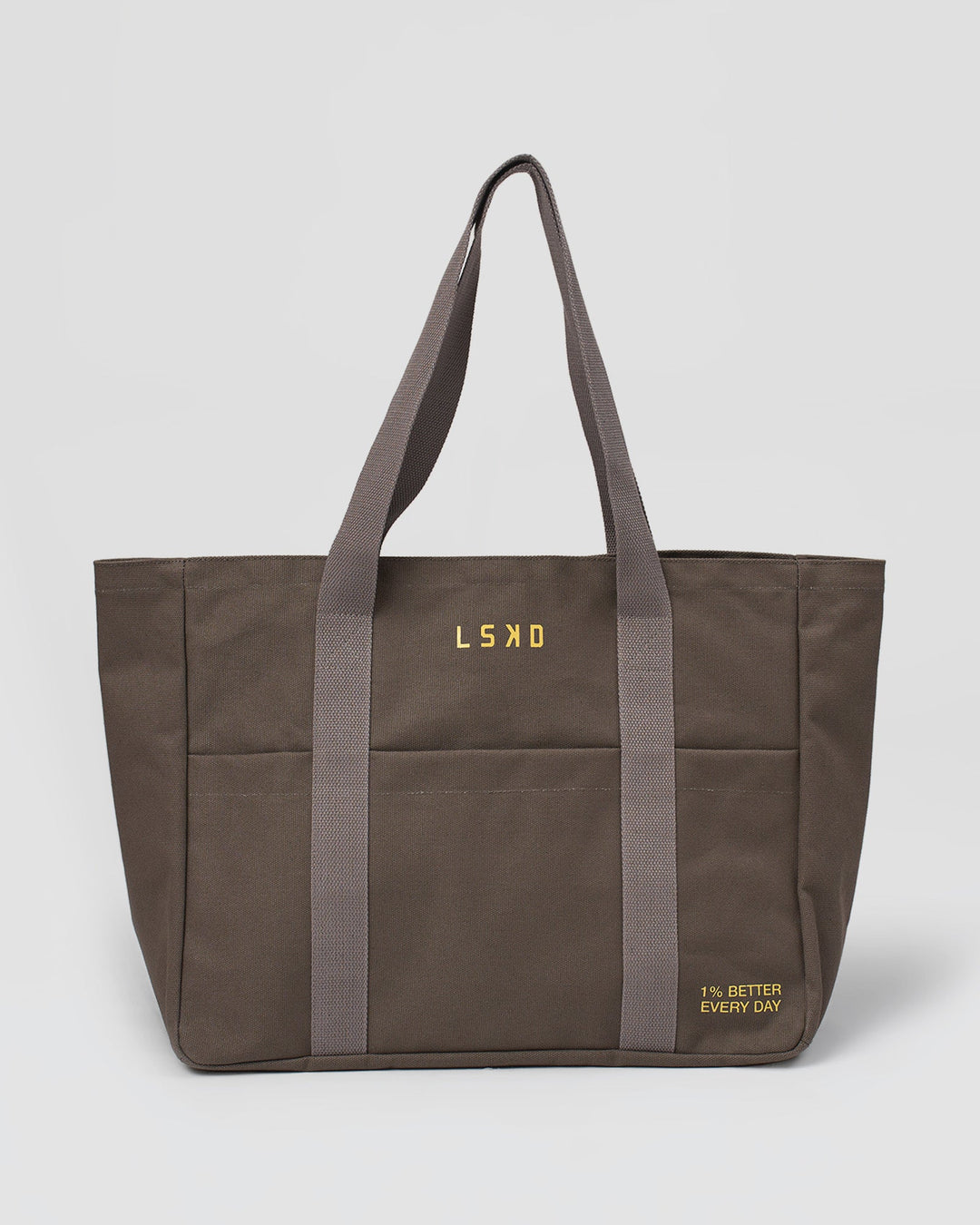 Studio image of Everywhere Canvas Tote - Walnut Grey-Lemon - view 5
