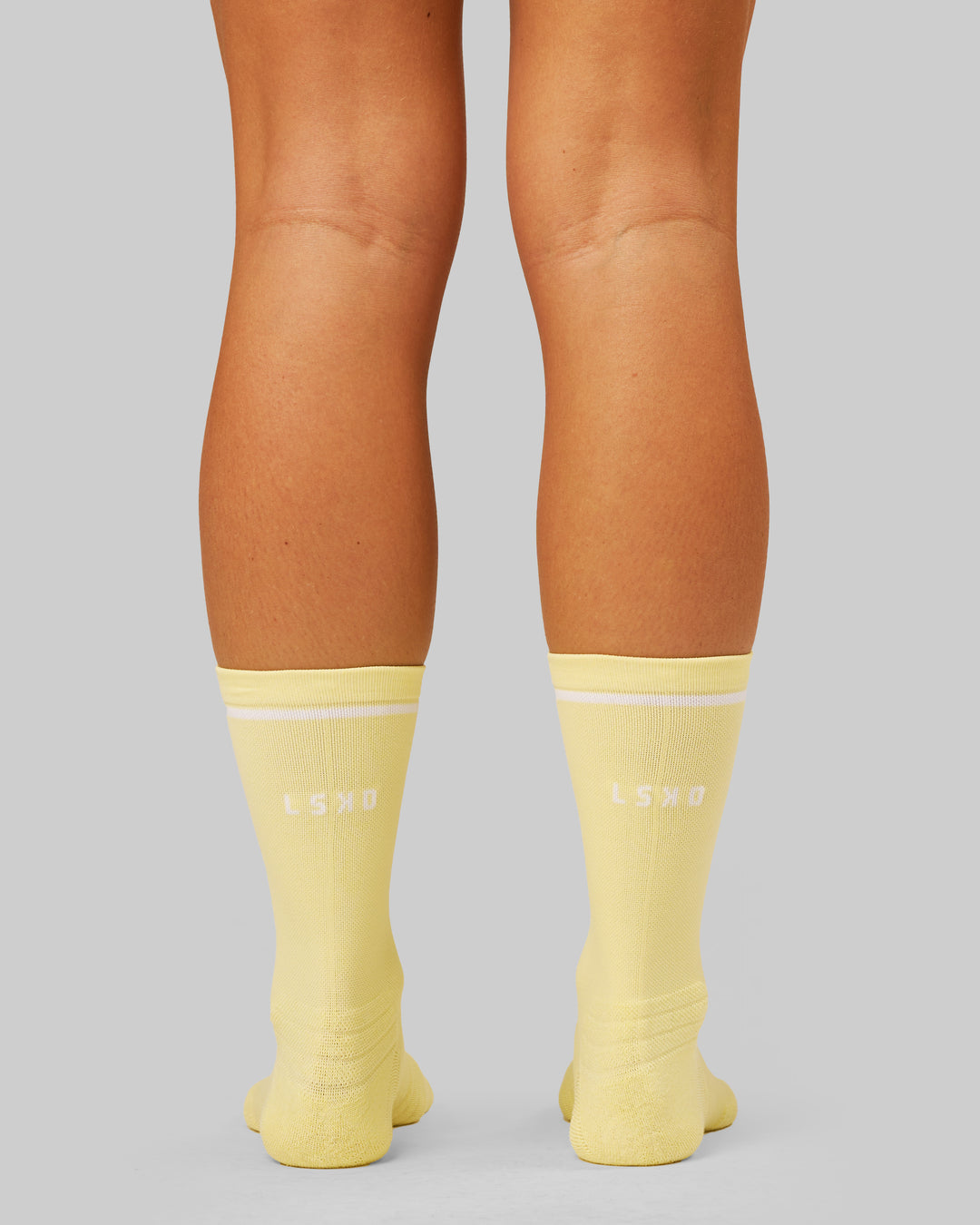 Studio image of Fast Performance Crew Socks 2.0 - Lemon-White - view 3