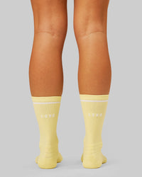 Studio image of Fast Performance Crew Socks 2.0 - Lemon-White | Thumbnail Index: 2