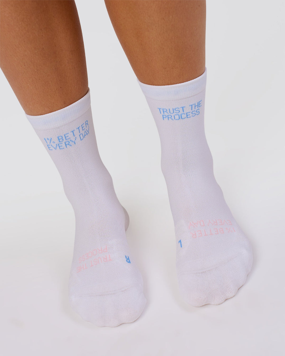 Studio image of Flow Performance Quarter Socks - White-Open Air - view 5