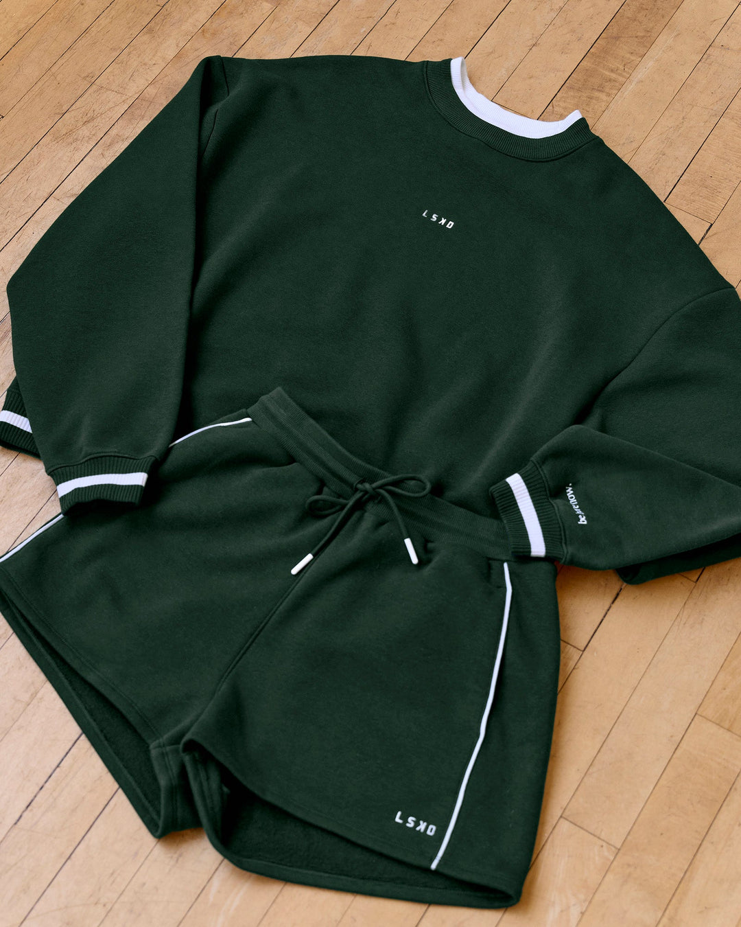 Studio image of Go-To Dual Oversized Sweater - Midnight Green-White - view 11