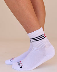 Studio image of Greatest of All Time Quarter Socks - White-Multi | Thumbnail Index: 2