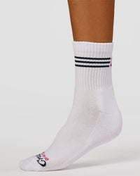 Studio image of Greatest of All Time Quarter Socks - White-Multi | Thumbnail Index: 5