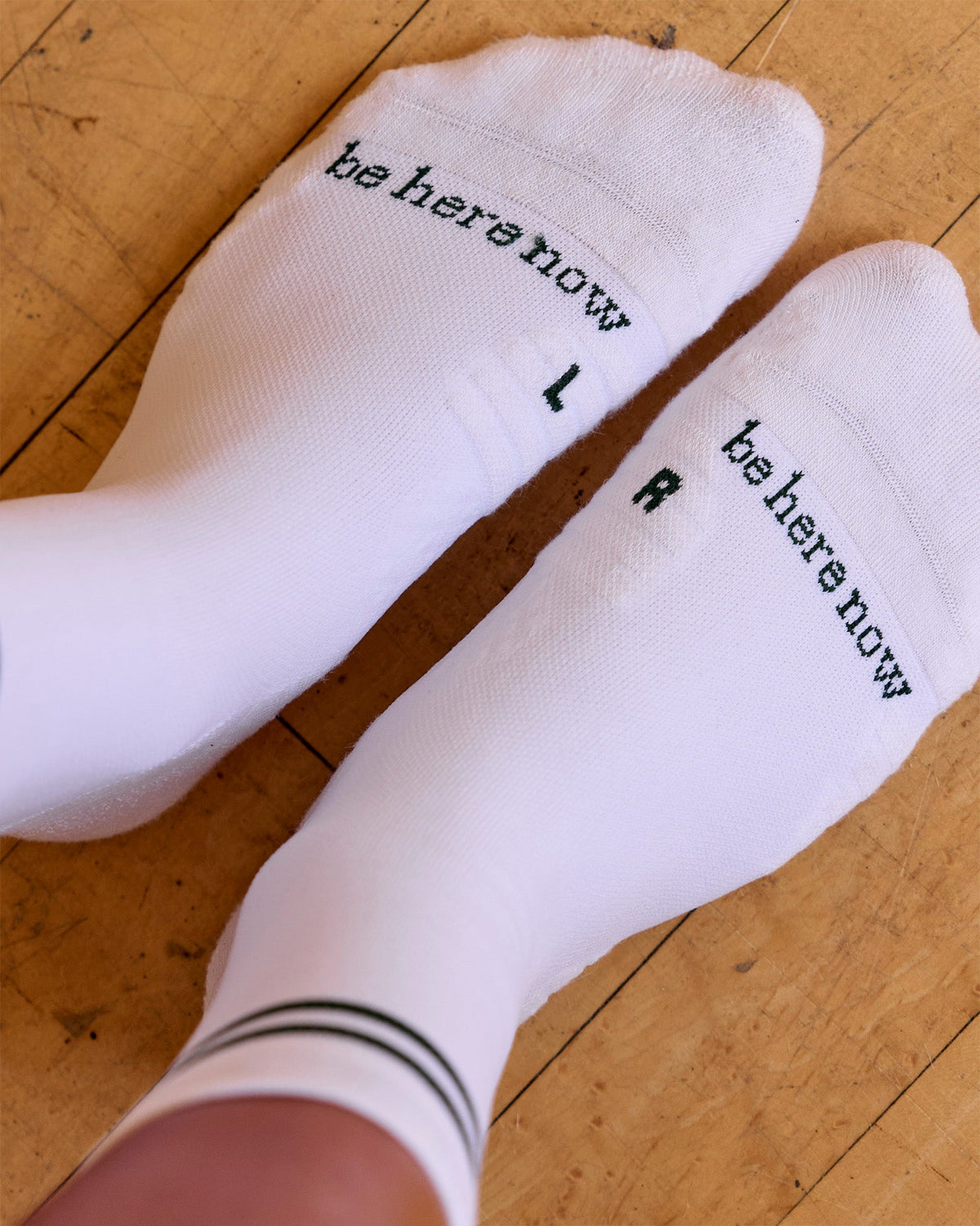 Studio image of Here Now Performance Quarter Socks - Midnight Green