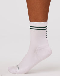 Studio image of Here Now Performance Quarter Socks - Midnight Green | Thumbnail Index: 4