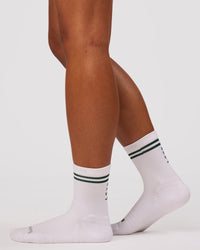 Studio image of Here Now Performance Quarter Socks - Midnight Green | Thumbnail Index: 5