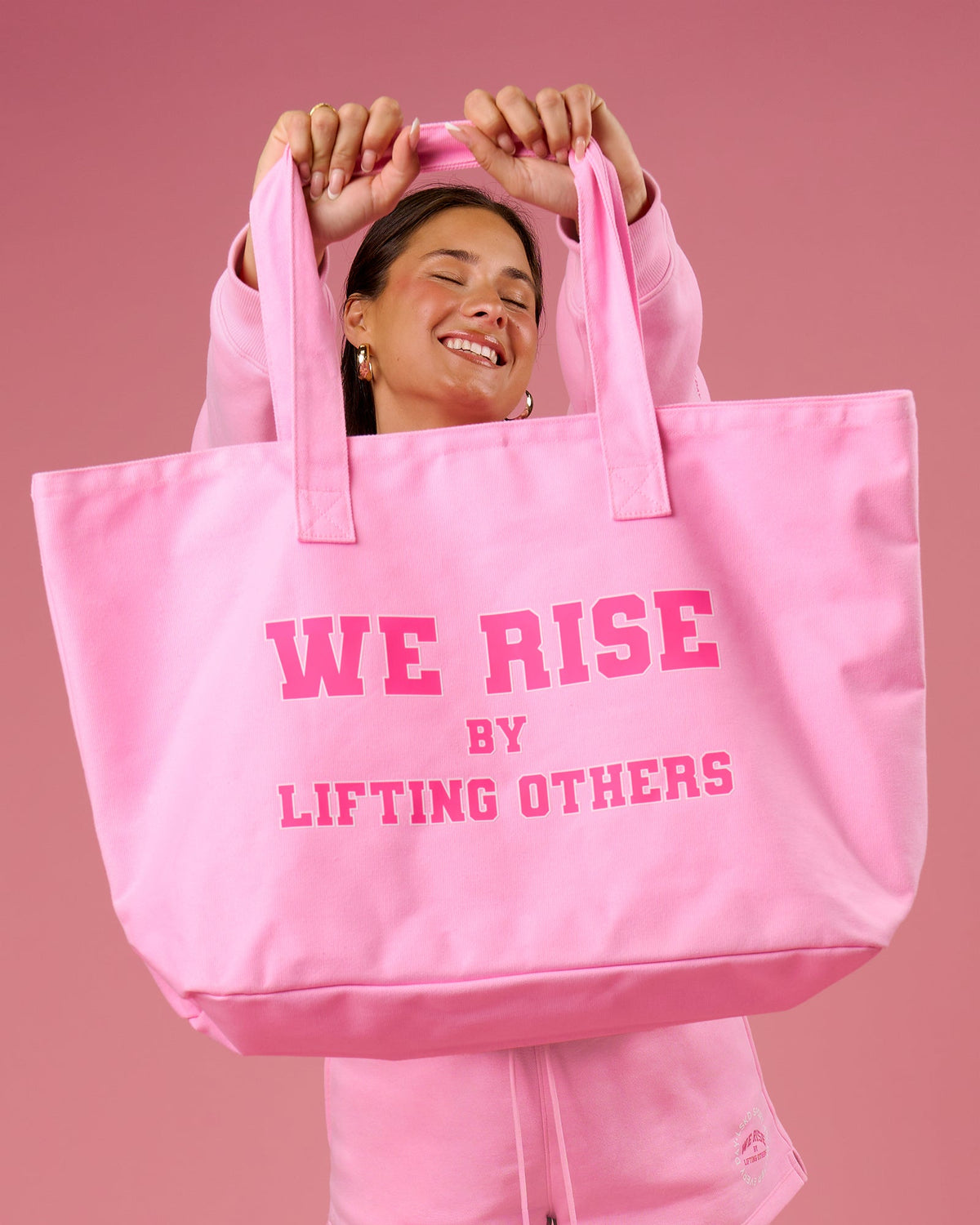 Studio image of Hold It All Canvas Tote - Pink Rose-Ultra Pink