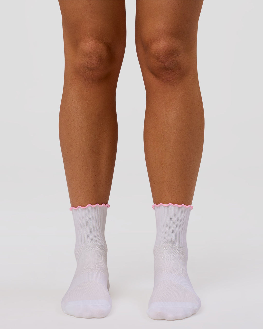 Studio image of Motion Performance Frill Socks - White-Pink Rose - view 6