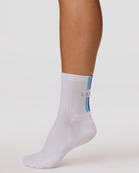 Studio image of Pace Performance Quarter Socks  - White-Open Air | Thumbnail Index: 1