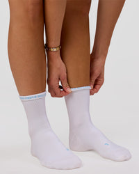 Studio image of Pace Performance Quarter Socks  - White-Open Air | Thumbnail Index: 2