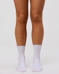 Studio image of Pace Performance Quarter Socks  - White-Open Air | Thumbnail Index: 3