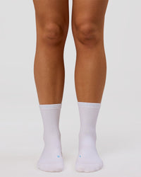 Studio image of Pace Performance Quarter Socks  - White-Open Air | Thumbnail Index: 4