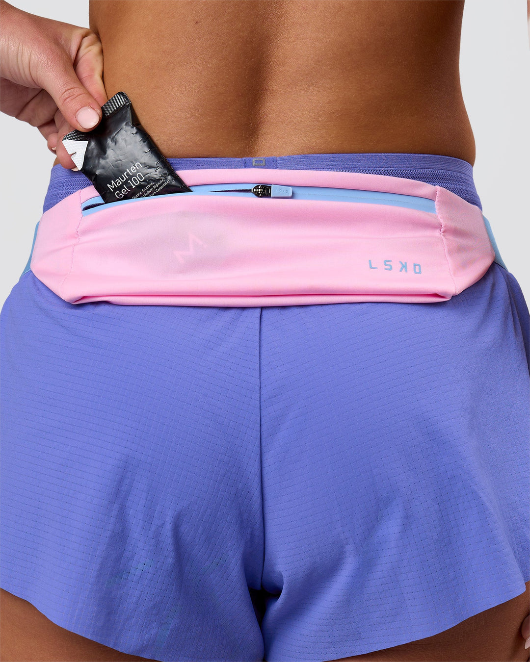 Studio image of Accelerate Run Belt - Pink Rose-Open Air - view 7