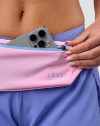 Studio image of Accelerate Run Belt - Pink Rose-Open Air | Thumbnail Index: 7
