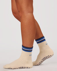 Studio image of Revitalise Pilates Grip Sock 2.0 - Off White-Nightshadow | Thumbnail Index: 0