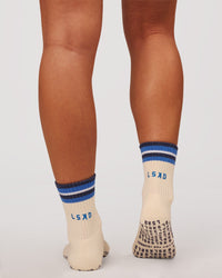 Studio image of Revitalise Pilates Grip Sock 2.0 - Off White-Nightshadow | Thumbnail Index: 4