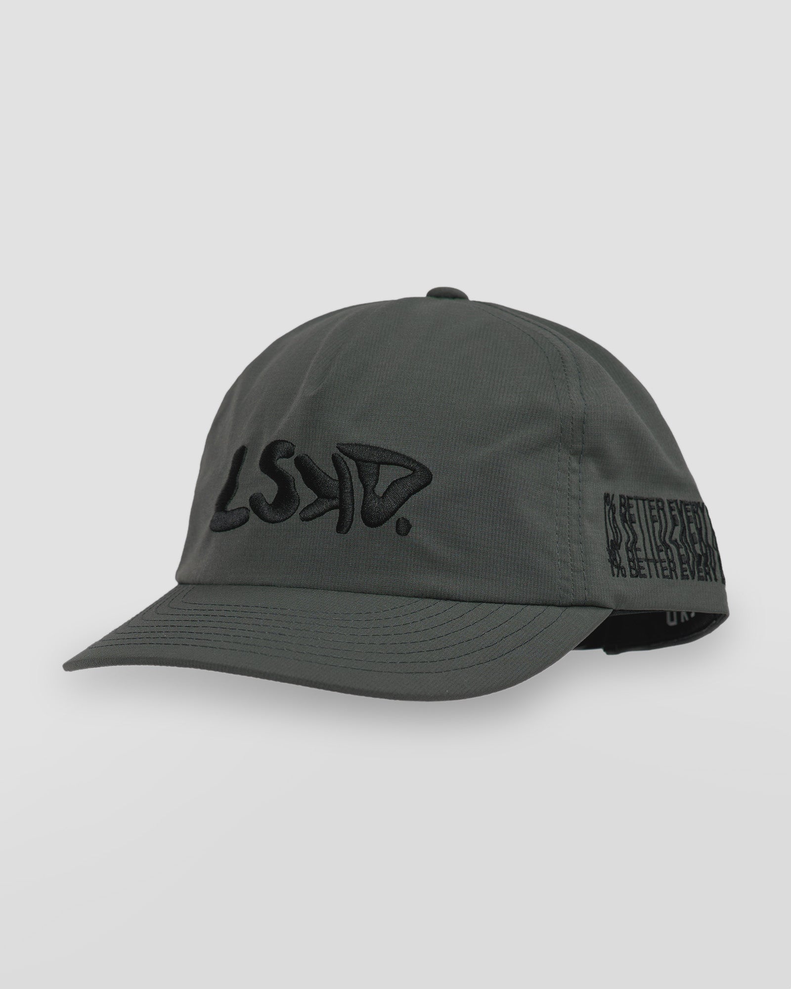 Studio image of Static Grit Pinch Panel Cap - Carbon Green