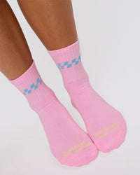 Studio image of Stay in Motion Quarter Socks - Pink Rose-Open Air | Thumbnail Index: 1