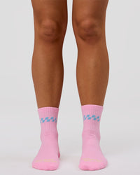 Studio image of Stay in Motion Quarter Socks - Pink Rose-Open Air | Thumbnail Index: 3