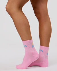 Studio image of Stay in Motion Quarter Socks - Pink Rose-Open Air | Thumbnail Index: 4