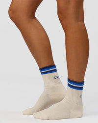 Studio image of Stripe Crew Sock - Off White-Nightshadow | Thumbnail Index: 1