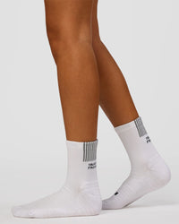 Studio image of Aero Performance Crew Socks - White-Reflective