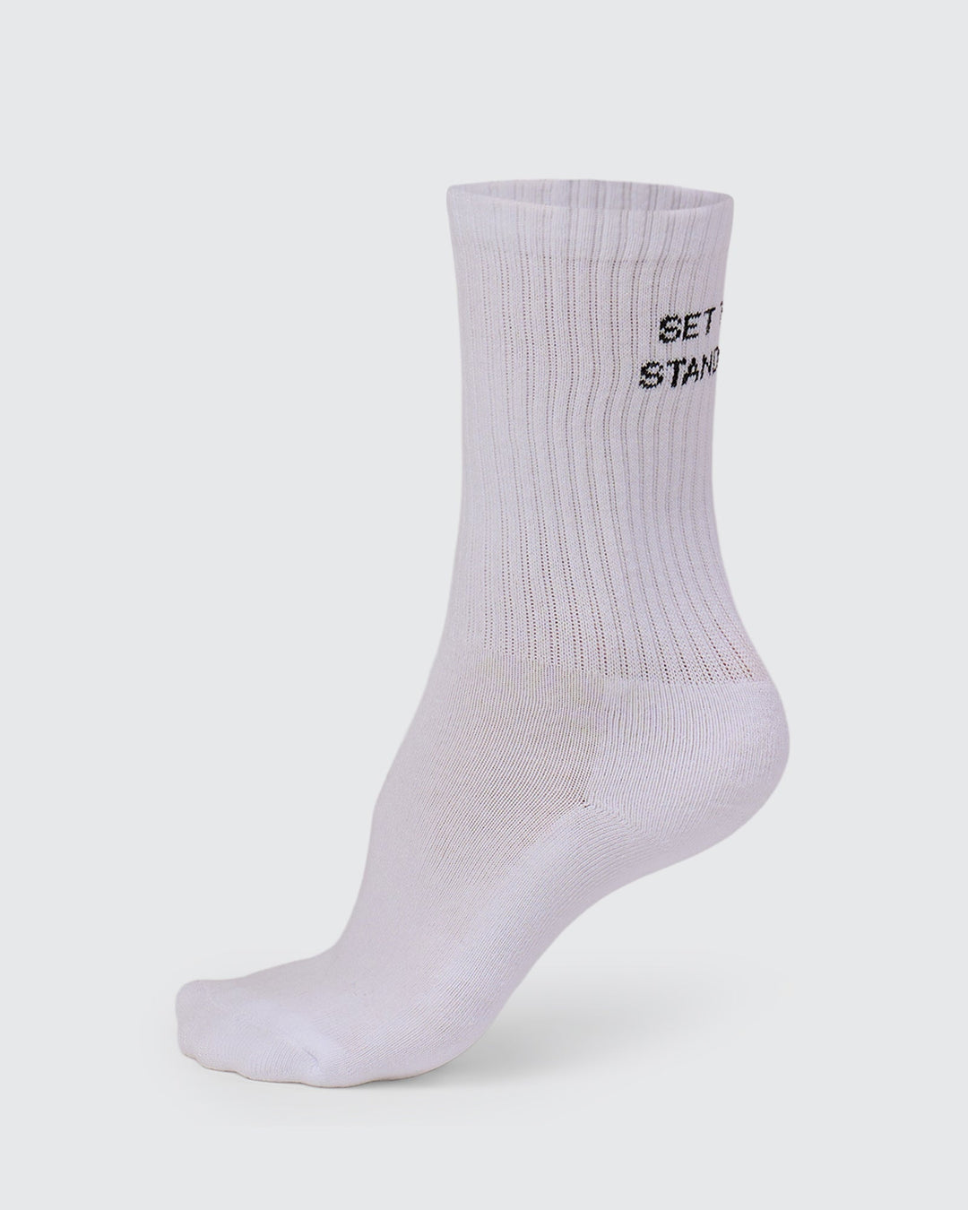 Studio image of The New Standard Crew Socks 3 Pack - Off White-White-Black - view 7