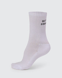 Studio image of The New Standard Crew Socks 3 Pack - Off White-White-Black | Thumbnail Index: 6