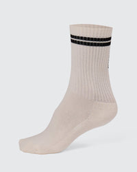 Studio image of The New Standard Crew Socks 3 Pack - Off White-White-Black | Thumbnail Index: 10