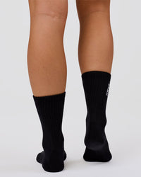 Studio image of The New Standard Crew Socks 3 Pack - Off White-White-Black | Thumbnail Index: 11
