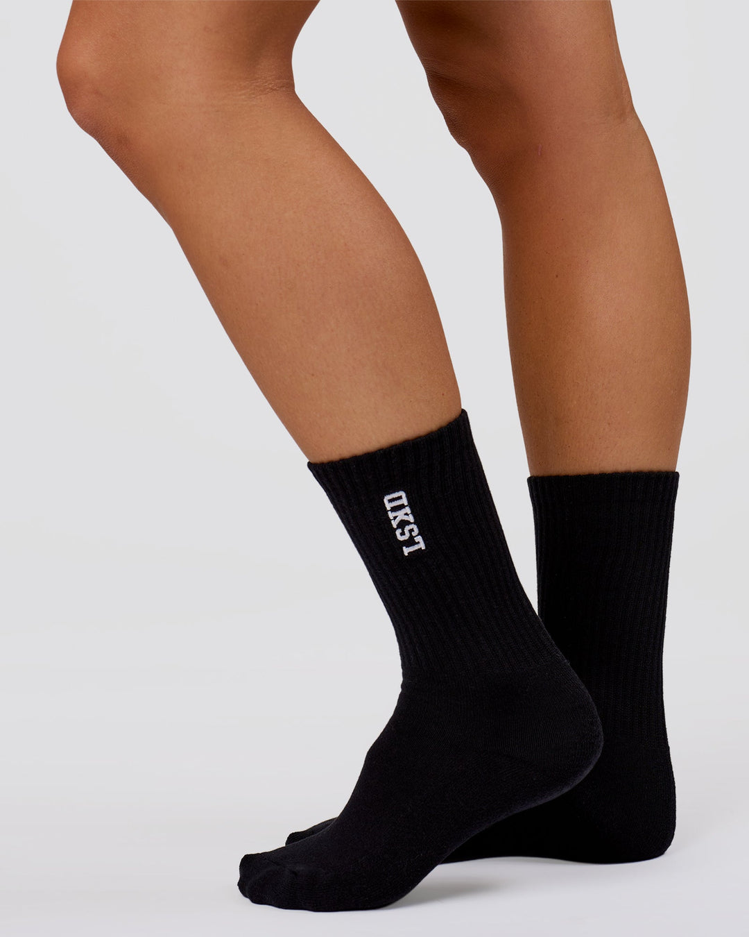 Studio image of The New Standard Crew Socks 3 Pack - Off White-White-Black - view 13