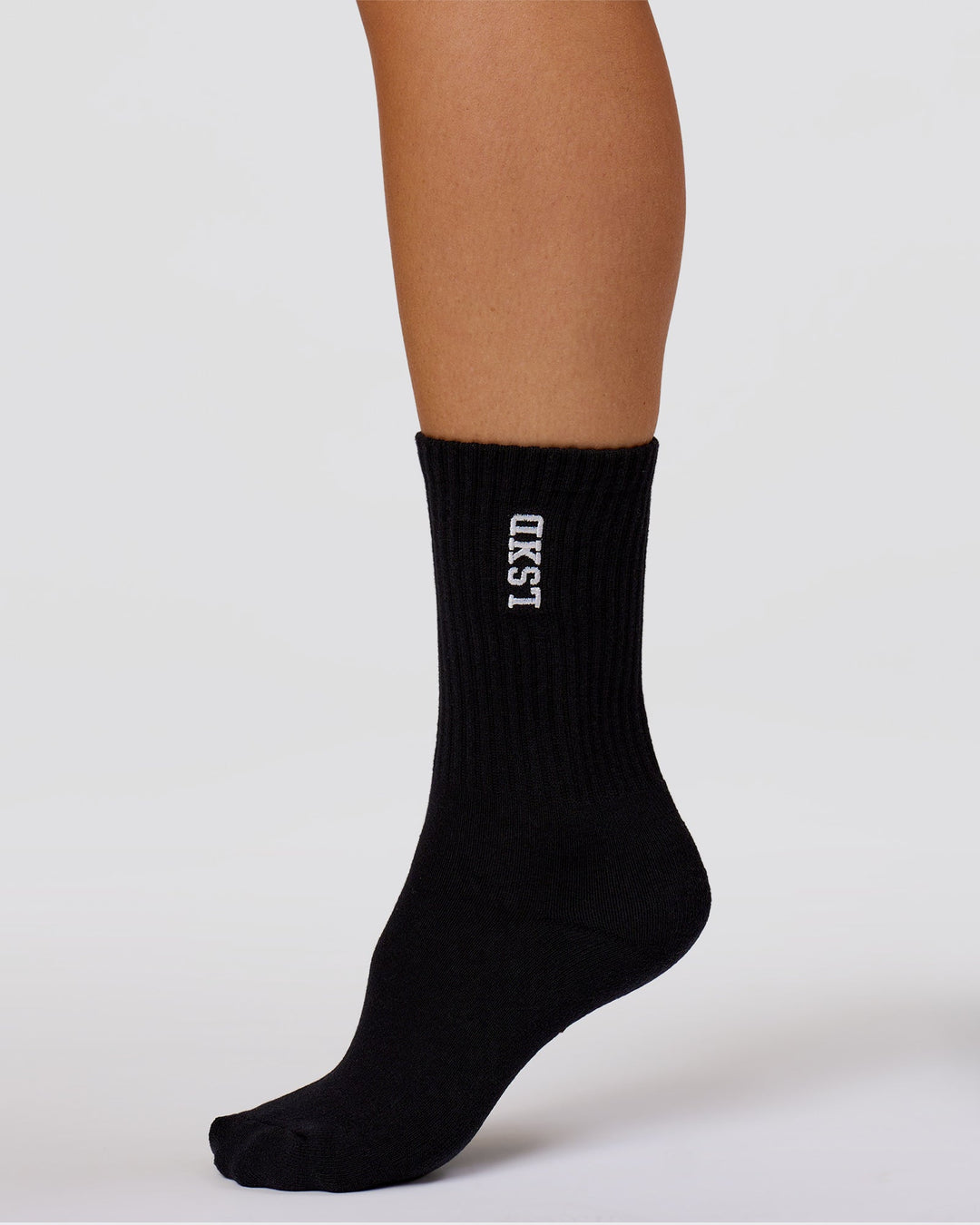 Studio image of The New Standard Crew Socks 3 Pack - Off White-White-Black - view 14