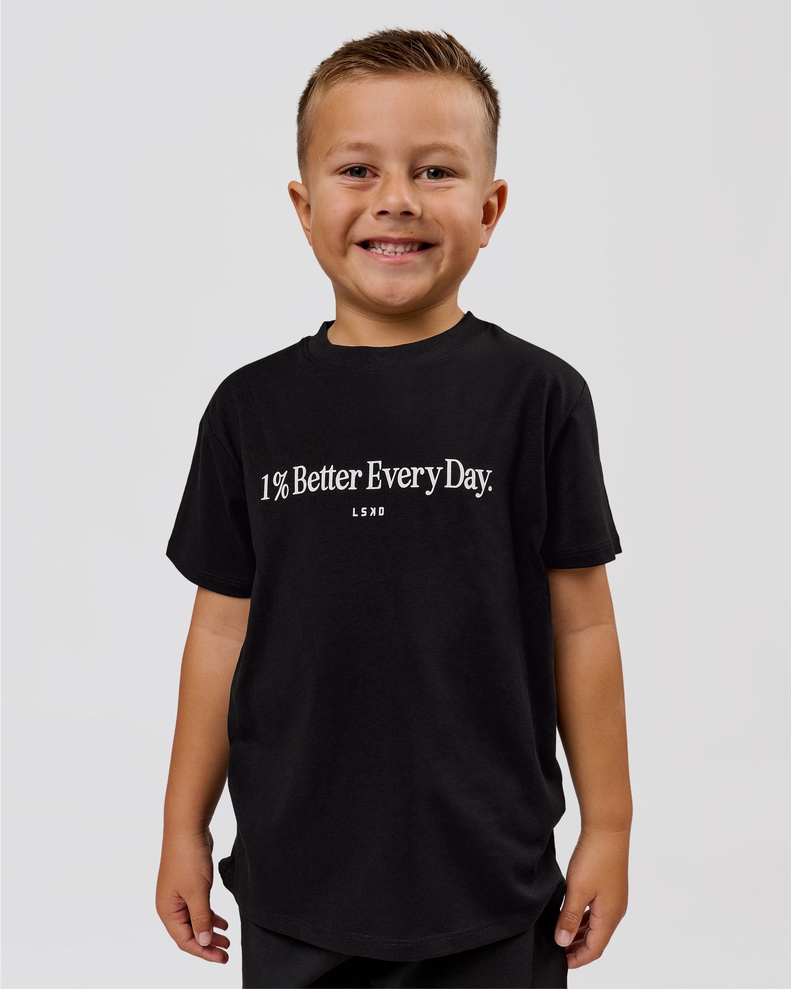 Studio image of VS6 1% Better Kids FLXCotton Tee - Black-White