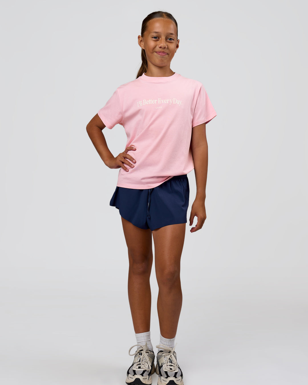 Studio image of VS6 1% Better Kids FLXCotton Tee - Marshmallow - view 2