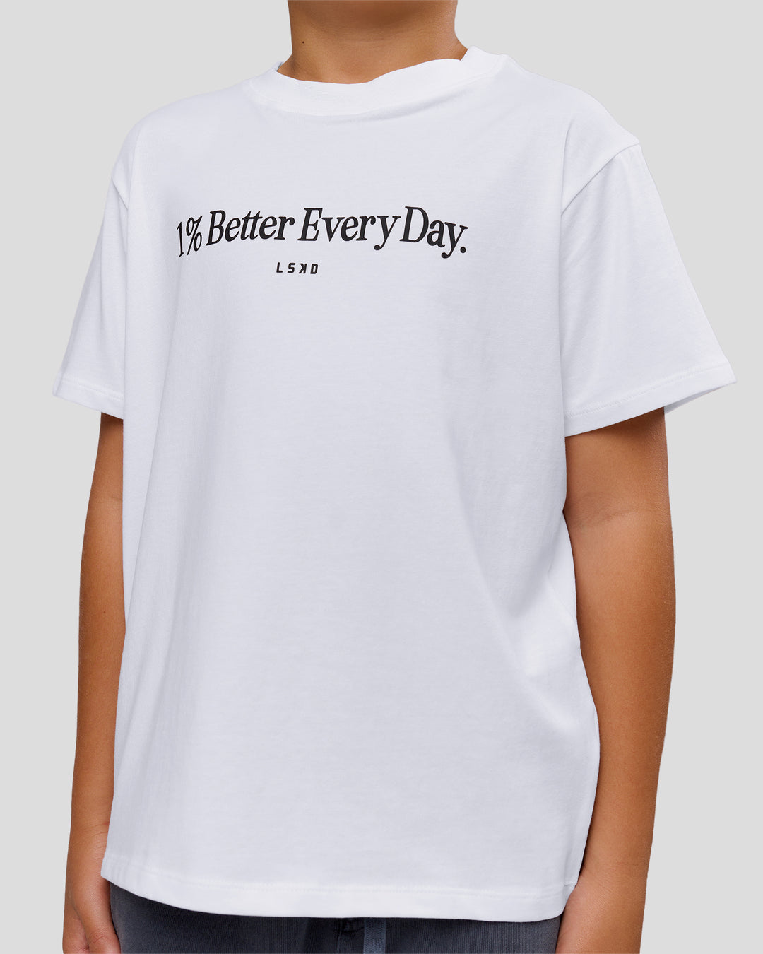 Studio image of VS6 1% Better Kids FLXCotton Tee - White-Black - view 2