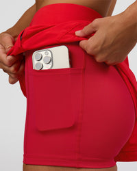 Woman wearing Challenger 3" Lined Performance Short - Scarlet | Model:Amity | Size:S | Thumbnail Index: 5